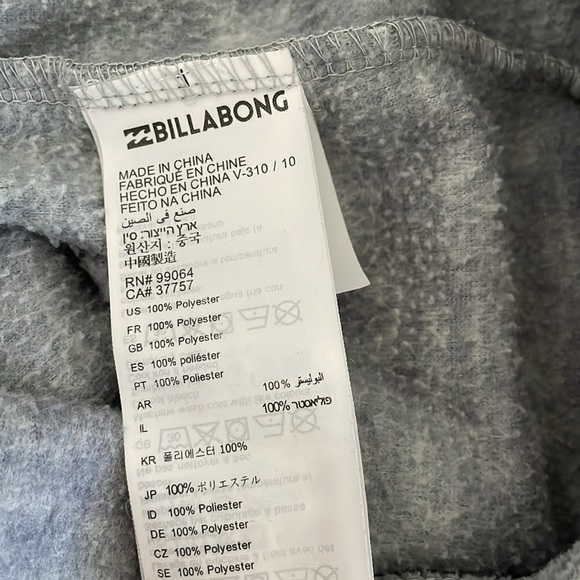 Billabong Long Sleeve Fleece Sweatshirt Hoodie - Picture 6 of 6